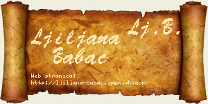 Ljiljana Babac vizit kartica